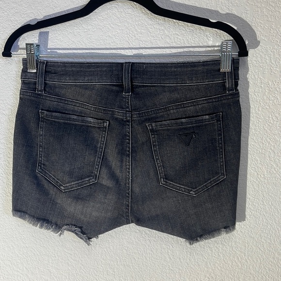 Guess Black Washed, Distressed Denim Short 
Style # W7FD10R2FN0 - Picture 2 of 7